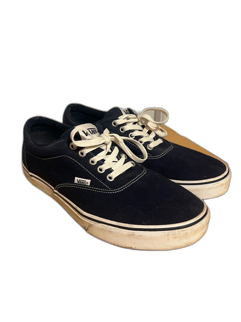 Vans Navy Canvas Low-Profile Skate Sneakers with White Accents